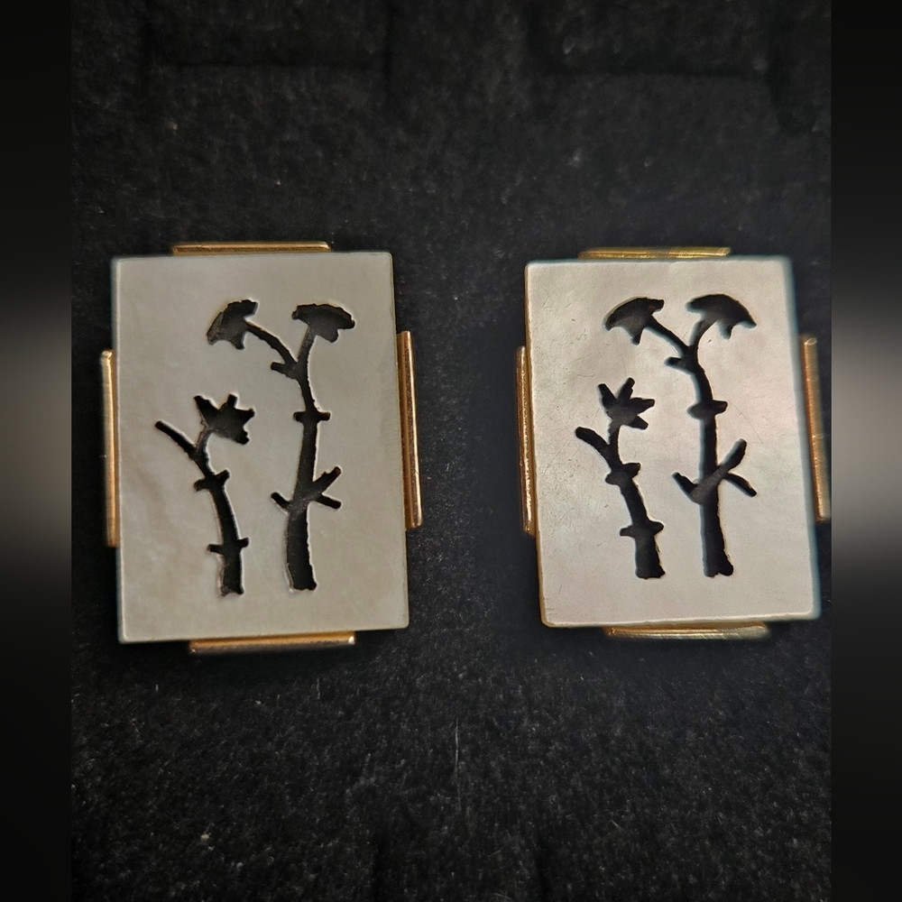 Vintage Swank Mother of Pearl Bamboo tree Cufflinks